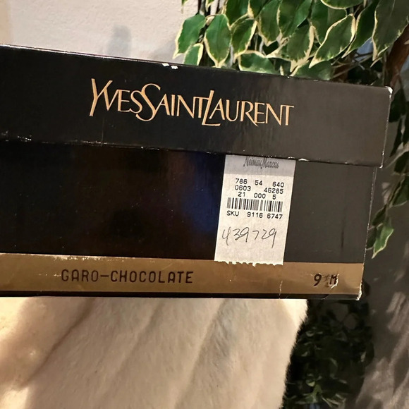 Yves Saint Laurent YSL Garo Chocolate heels size 9.5M(3”) - Picture 13 of 13